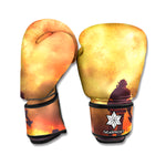 Brave Firefighter With Axe Print Boxing Gloves