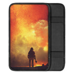 Brave Firefighter With Axe Print Car Center Console Cover