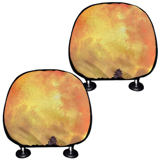 Brave Firefighter With Axe Print Car Headrest Covers