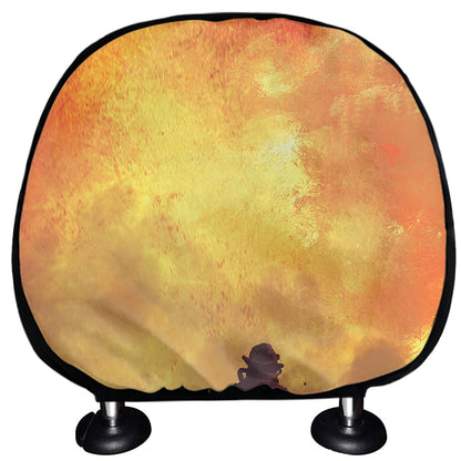 Brave Firefighter With Axe Print Car Headrest Covers