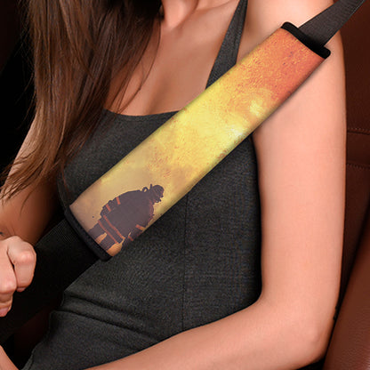 Brave Firefighter With Axe Print Car Seat Belt Covers