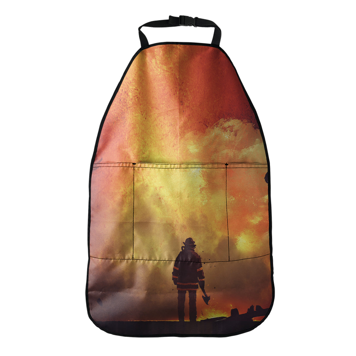 Brave Firefighter With Axe Print Car Seat Organizers