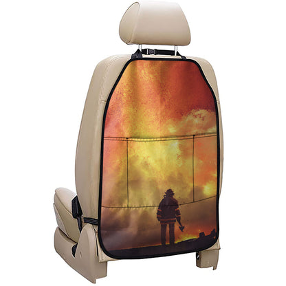 Brave Firefighter With Axe Print Car Seat Organizers