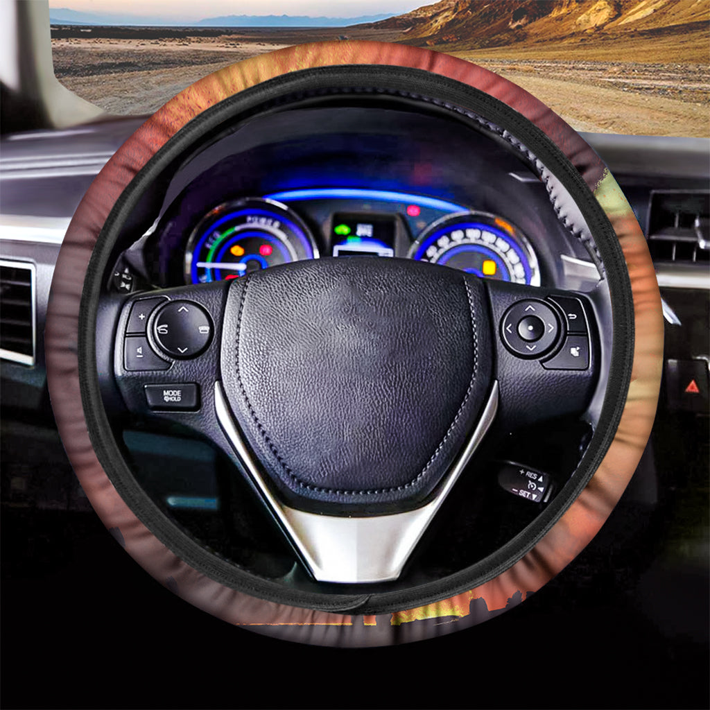 Brave Firefighter With Axe Print Car Steering Wheel Cover