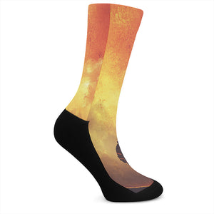 Brave Firefighter With Axe Print Crew Socks