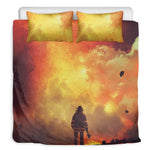 Brave Firefighter With Axe Print Duvet Cover Bedding Set