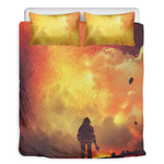 Brave Firefighter With Axe Print Duvet Cover Bedding Set