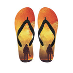 Brave Firefighter With Axe Print Flip Flops