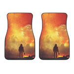 Brave Firefighter With Axe Print Front Car Floor Mats