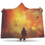 Brave Firefighter With Axe Print Hooded Blanket