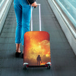 Brave Firefighter With Axe Print Luggage Cover