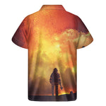 Brave Firefighter With Axe Print Men's Short Sleeve Shirt