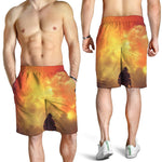 Brave Firefighter With Axe Print Men's Shorts