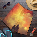 Brave Firefighter With Axe Print Men's Shorts