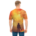 Brave Firefighter With Axe Print Men's T-Shirt