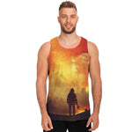 Brave Firefighter With Axe Print Men's Tank Top
