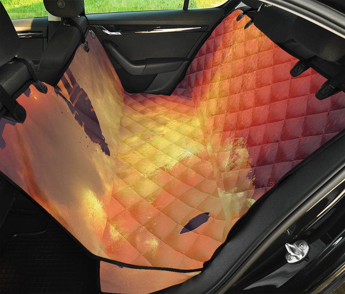 Brave Firefighter With Axe Print Pet Car Back Seat Cover