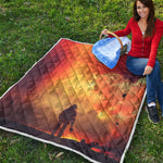 Brave Firefighter With Axe Print Quilt