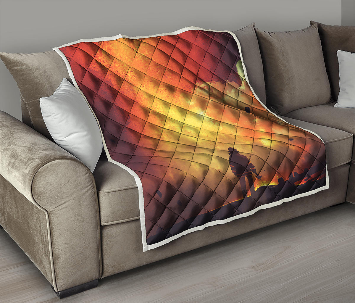 Brave Firefighter With Axe Print Quilt