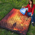 Brave Firefighter With Axe Print Quilt