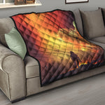 Brave Firefighter With Axe Print Quilt