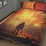 Brave Firefighter With Axe Print Quilt Bed Set