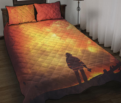 Brave Firefighter With Axe Print Quilt Bed Set