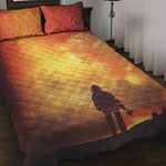 Brave Firefighter With Axe Print Quilt Bed Set