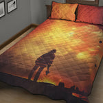 Brave Firefighter With Axe Print Quilt Bed Set