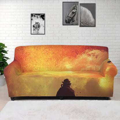 Brave Firefighter With Axe Print Sofa Cover