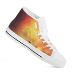 Brave Firefighter With Axe Print White High Top Shoes