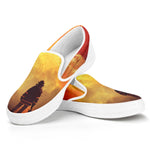Brave Firefighter With Axe Print White Slip On Shoes