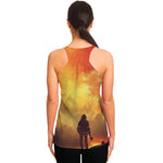 Brave Firefighter With Axe Print Women's Racerback Tank Top