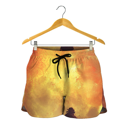 Brave Firefighter With Axe Print Women's Shorts