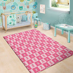 Breast Cancer Awareness Pattern Print Area Rug