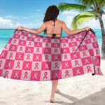 Breast Cancer Awareness Pattern Print Beach Sarong Wrap