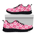 Breast Cancer Awareness Pattern Print Black Running Shoes