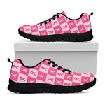 Breast Cancer Awareness Pattern Print Black Sneakers