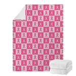 Breast Cancer Awareness Pattern Print Blanket