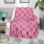 Breast Cancer Awareness Pattern Print Blanket