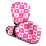 Breast Cancer Awareness Pattern Print Boxing Gloves