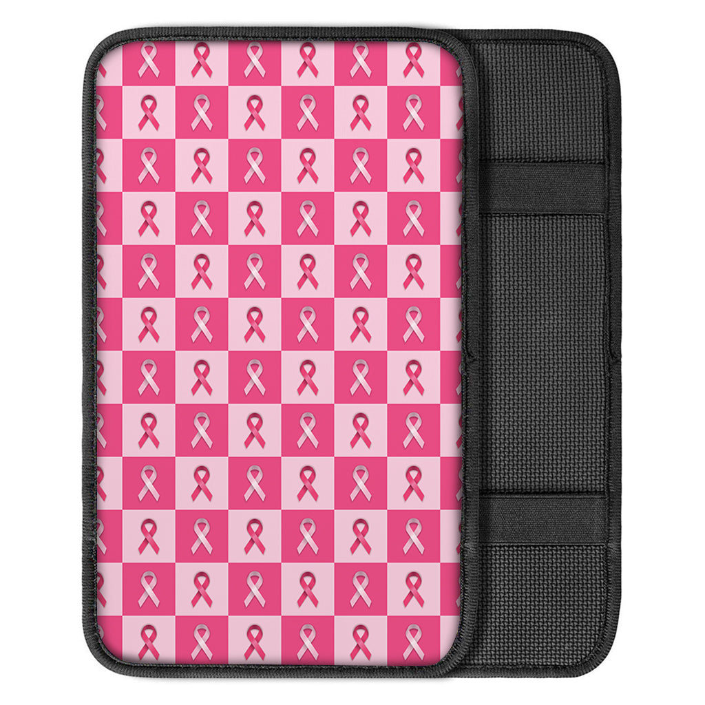 Breast Cancer Awareness Pattern Print Car Center Console Cover