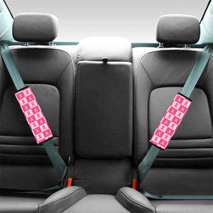 Breast Cancer Awareness Pattern Print Car Seat Belt Covers