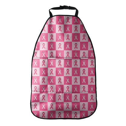 Breast Cancer Awareness Pattern Print Car Seat Organizers
