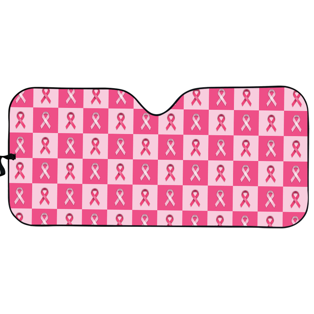 Breast Cancer Awareness Pattern Print Car Sun Shade