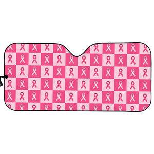 Breast Cancer Awareness Pattern Print Car Sun Shade