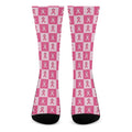 Breast Cancer Awareness Pattern Print Crew Socks