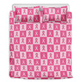 Breast Cancer Awareness Pattern Print Duvet Cover Bedding Set