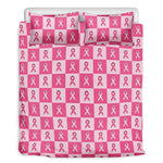 Breast Cancer Awareness Pattern Print Duvet Cover Bedding Set