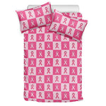Breast Cancer Awareness Pattern Print Duvet Cover Bedding Set
